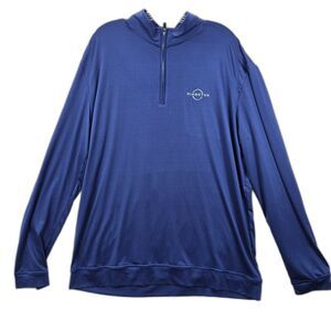 Johnnie-O Men's Blue Performance Nylon Blend Quarter Zip Pullover Size XL